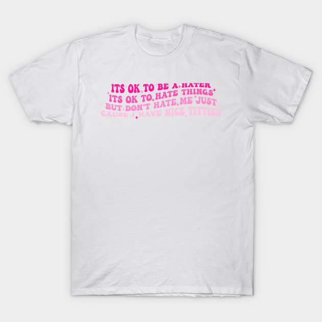 Its Ok To Be A Hater Its Ok To Hate Things But Don't Hate Me T-Shirt by yamatonadira